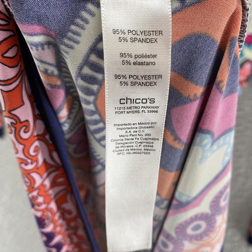 Chicos Shift Dress Womens 3 / XL Maximalist Paisley Boho Knee Length Cruise‎ - Picture 9 of 15